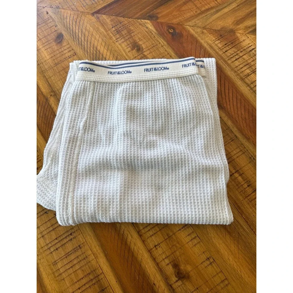 Vintage Fruit of the Loom Thermal Long Johns White Size Large USA Made